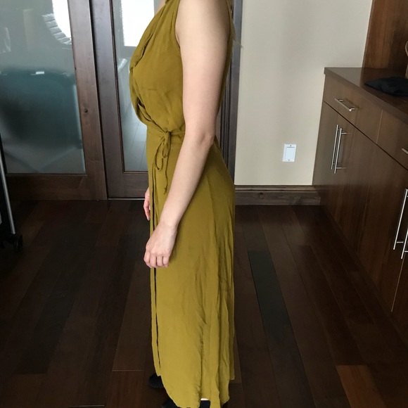 Cleobella chartreuse rayon short sleeve wrap dress - Picture 2 of 3